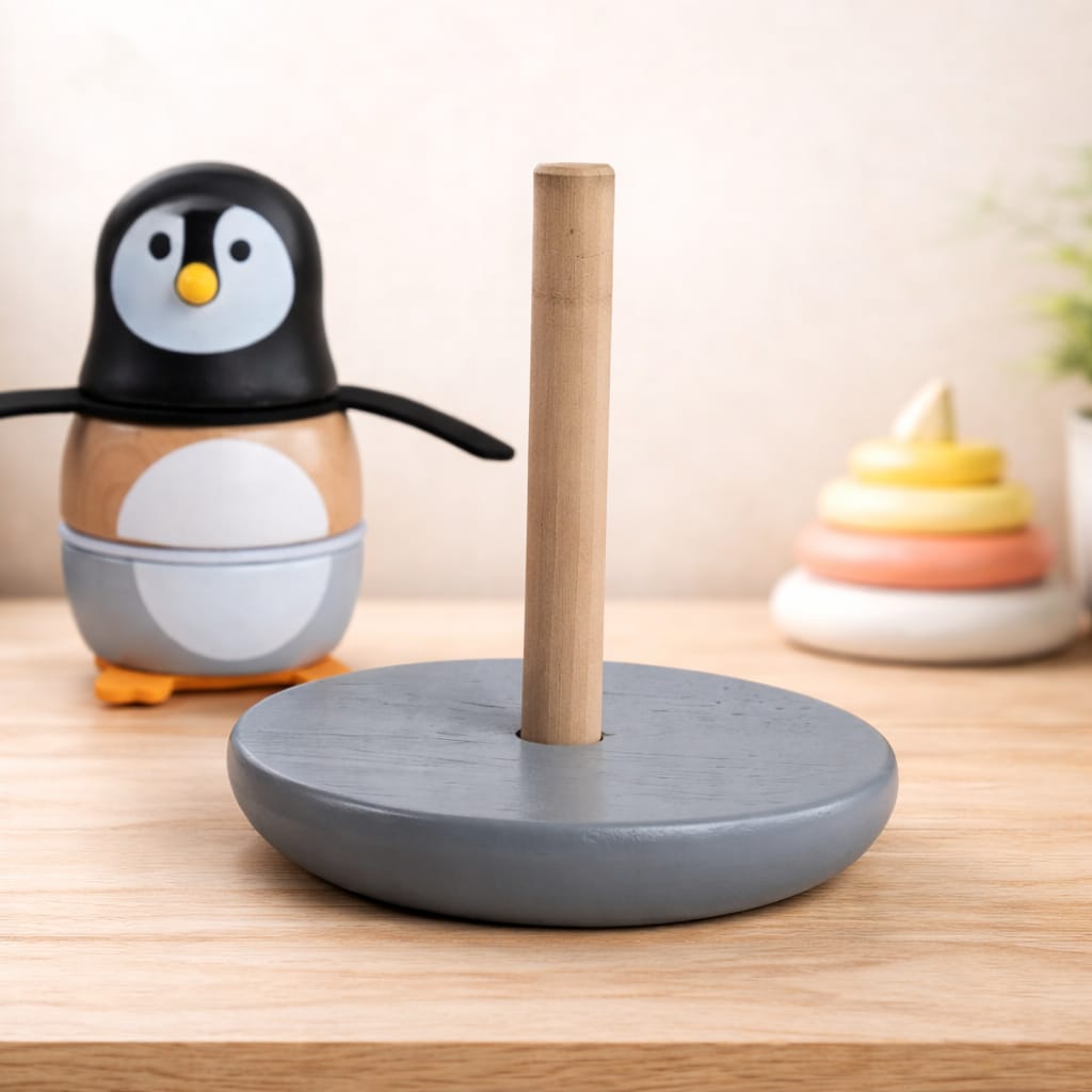 Wooden Penguin Balance Stacking Toy