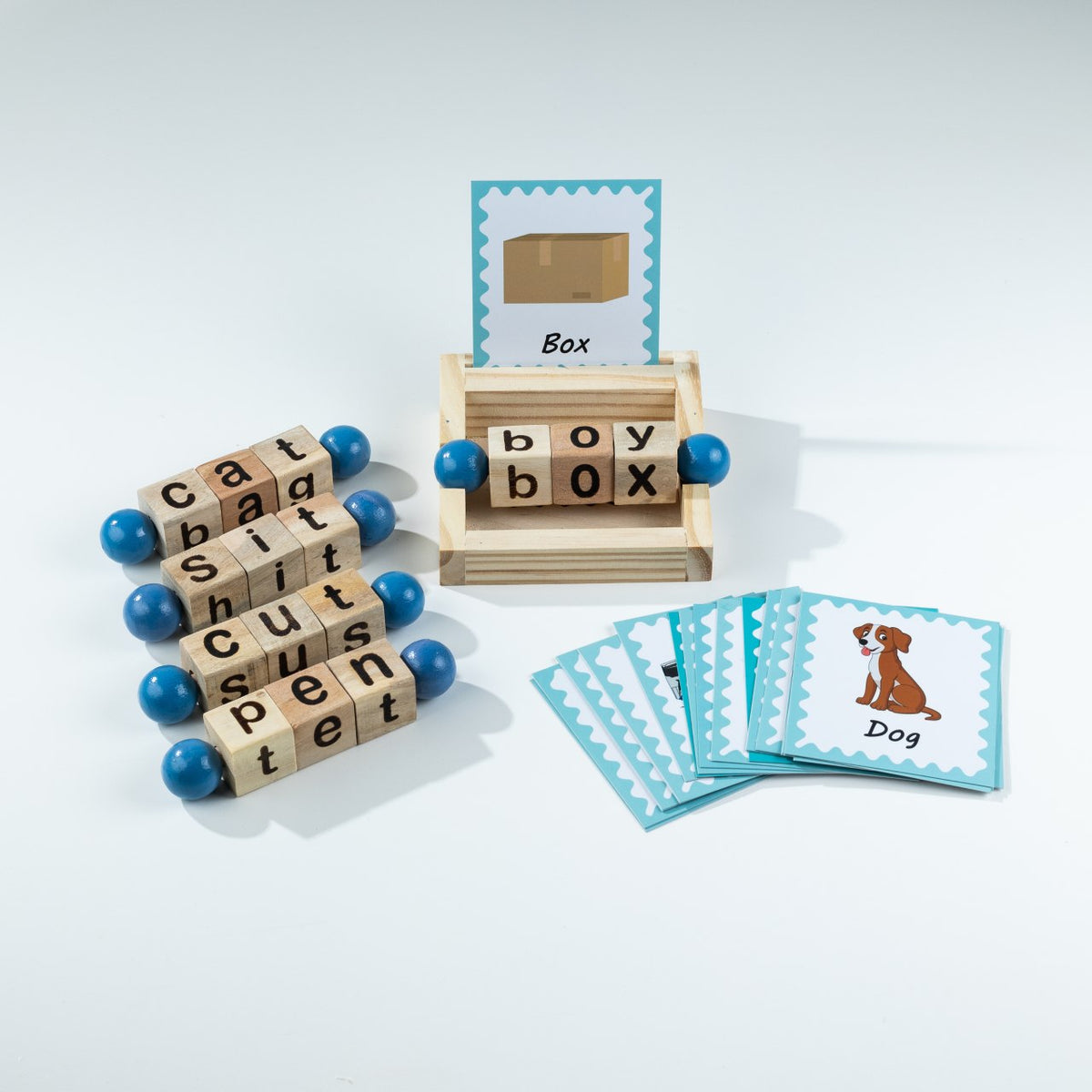 Wooden Word Building Learning Set for Kids