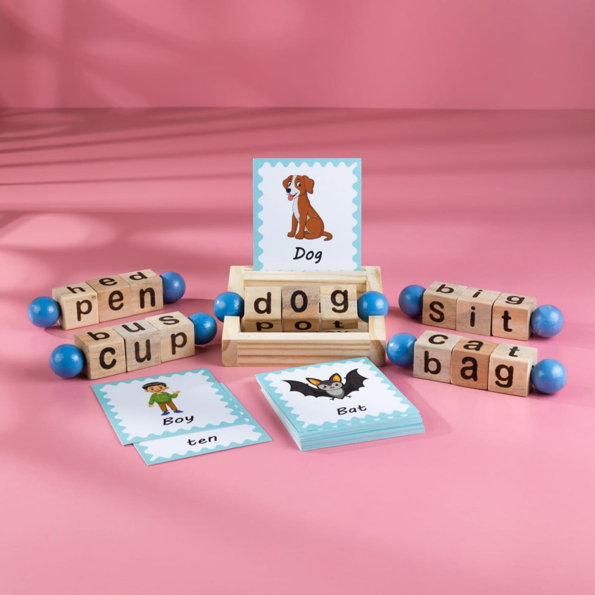 Wooden Word Building Learning Set for Kids