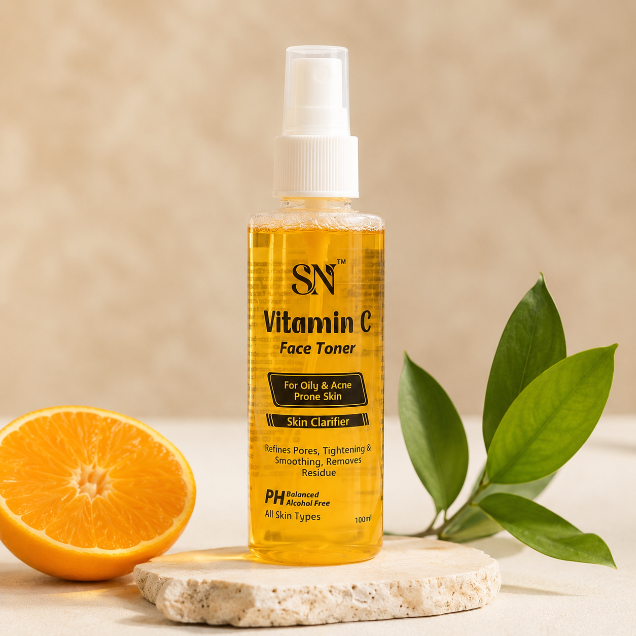 SN Vitamin C Face Toner – Skin Clarifier for Oily & Acne-Prone Skin | Alcohol-Free & pH Balanced | 100ml