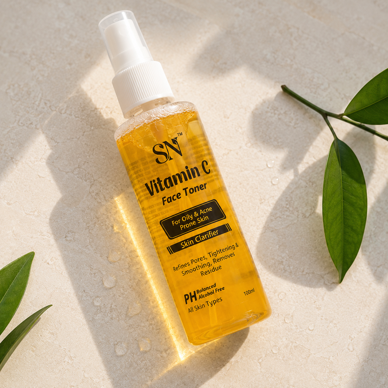 SN Vitamin C Face Toner – Skin Clarifier for Oily & Acne-Prone Skin | Alcohol-Free & pH Balanced | 100ml