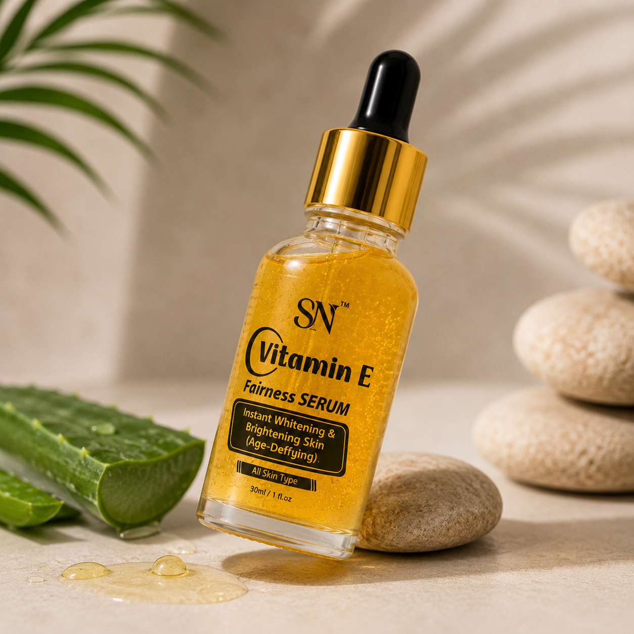 SN Glow Duo Combo – Vitamin E Fairness Serum (30ml) + Vitamin C Face Scrub (100g) | Brightening & Radiant Skin Care Kit